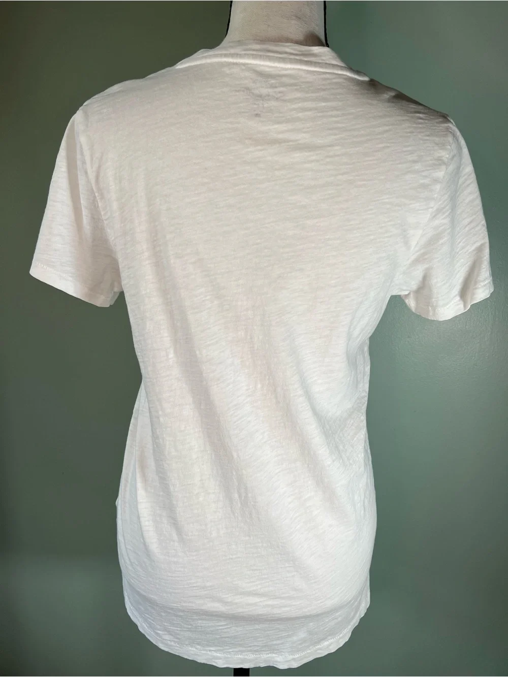 J. Crew Women's White V-Neck 100% Cotton Tee Size M